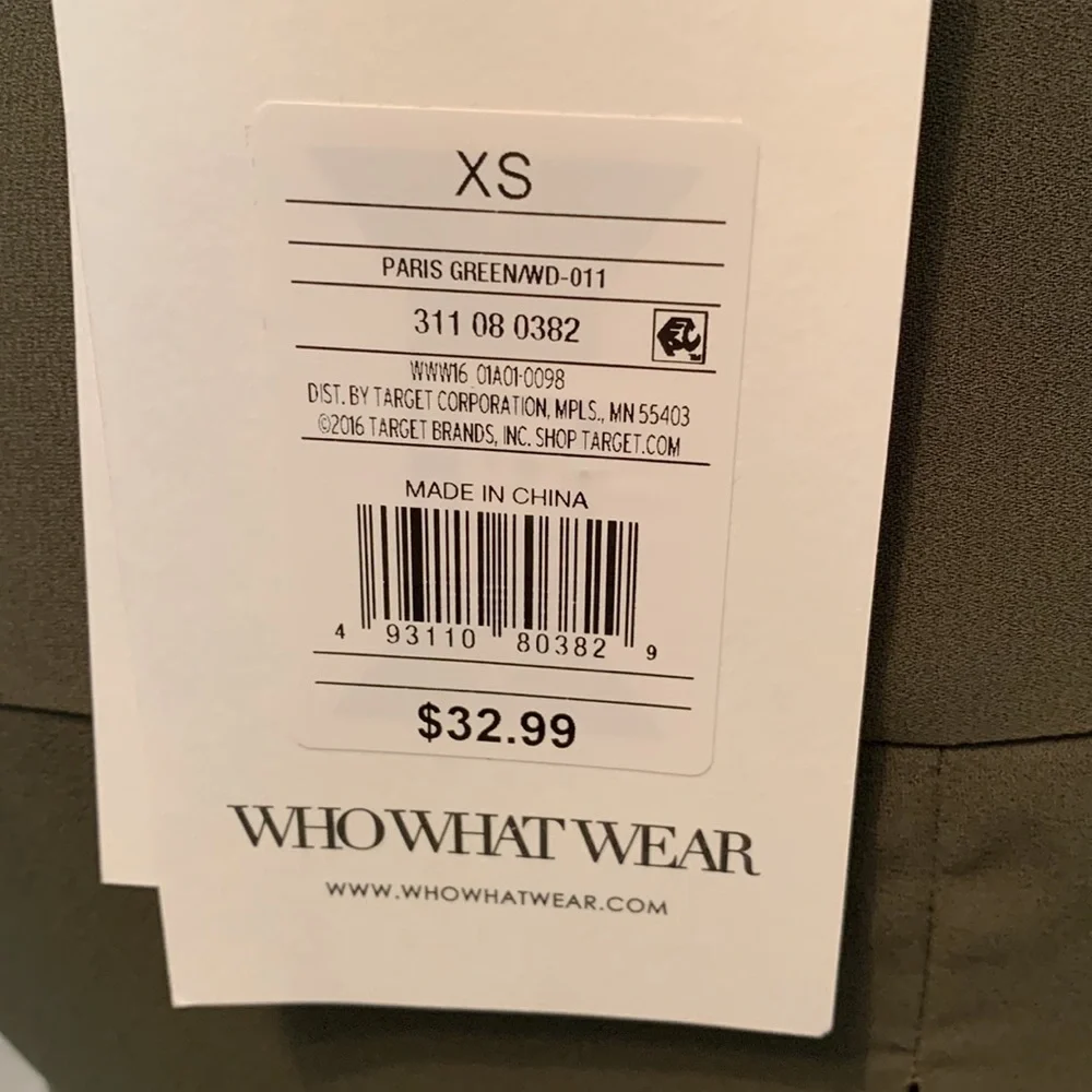 WHO WHAT WEAR Olive Button Down Sleeveless Dress Size XS *NEW*